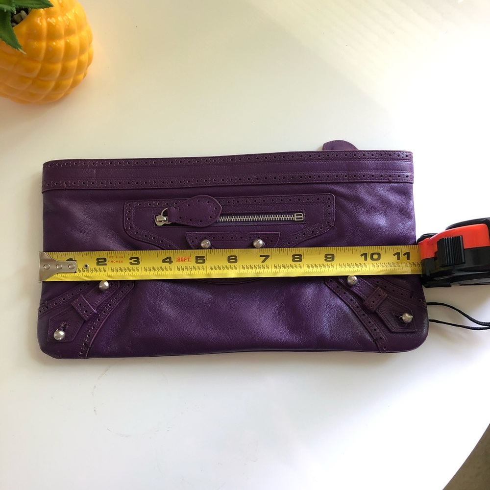 Balenciaga Purple Leather Clutch - Picture 13 of 14
